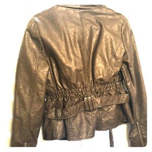 Dark brown leather blazer jacket